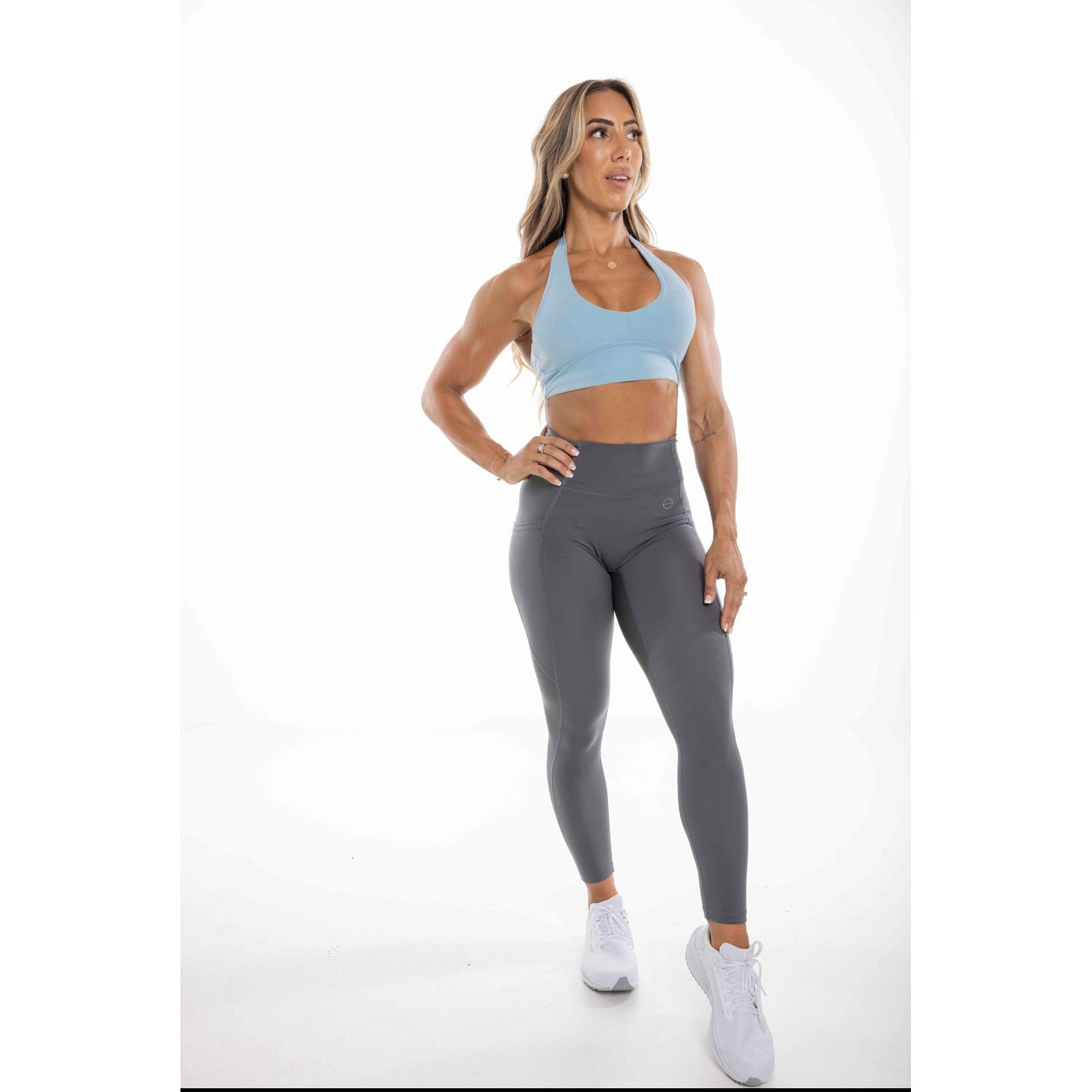 neck halter sport bra