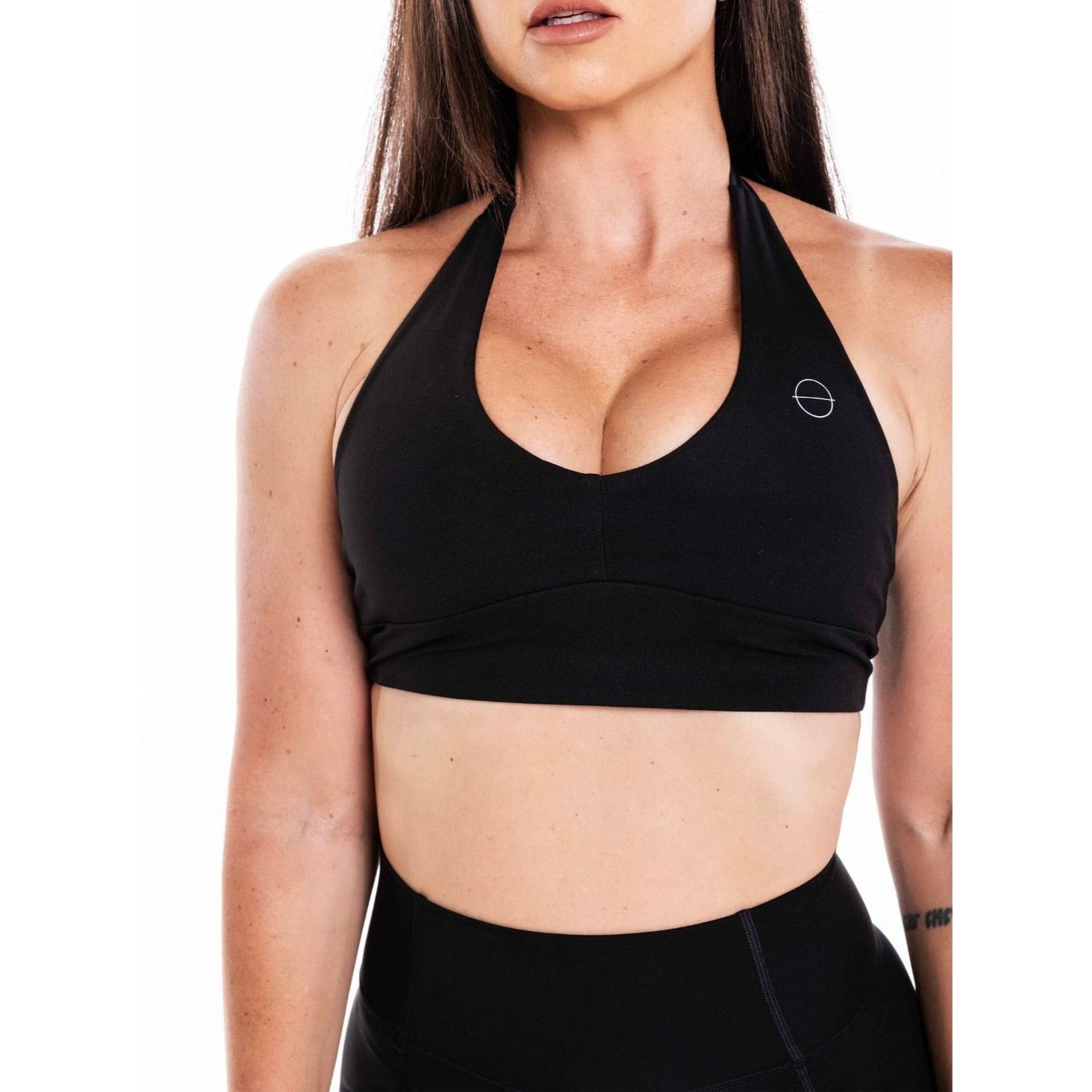 neck halter sport bra